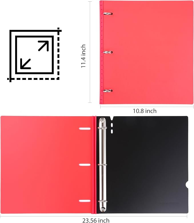 WOT I 4-Pack Telescoping 3 Ring Binder(0.75"), Expandable Flexible Binder - Patented Design for Easy Portability, Holds 8.5"x11" Paper, Perfect for School, Office&Home Organization