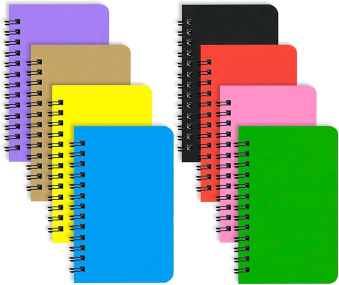 KTOJOY 8 Pack Small Spiral Notebook Pocket Notebook 3x5 Spiral Notepads With Lined Pages, Small Top Spiral Notebook Little Mini Memo Steno Note Pads for Outdoor Home Office College School