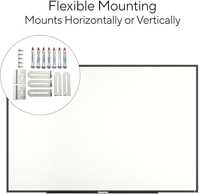 TRU RED™ Melamine Dry Erase Board, Black Frame, 6' x 4'