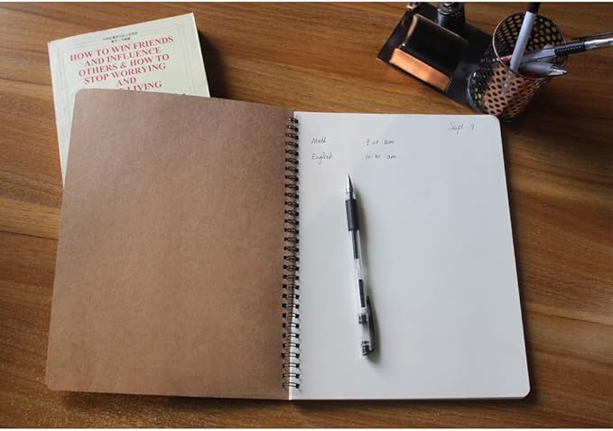 zmybcpack 3 Pack Spiral Journal Notebook Blank Sketch Notebooks for Travelers, College Students, Subject Notebooks Planner - 8 x 10.5 inch, 60 Unlined Perforated Sheets/120 Pages