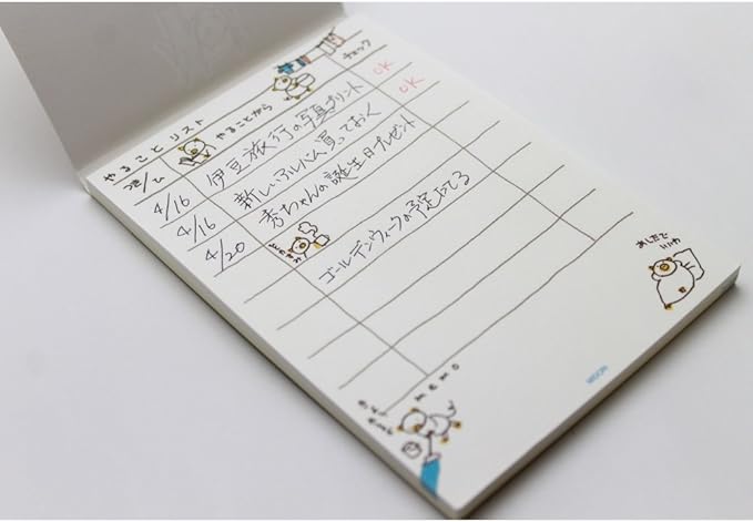 midori memo to do list pig pattern