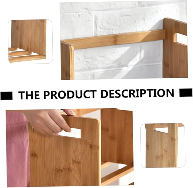 Homoyoyo Bamboo Desktop Book Storage Rack Expandable Bookend for Office and Home Retractable Organizer Shelf Natural Wood Finish Suitable for Books and Magazines