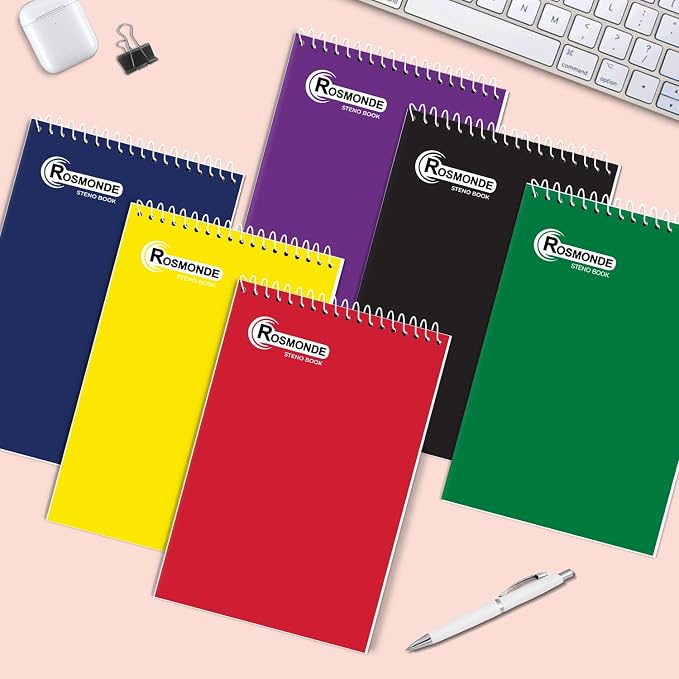 Rosmonde Bulk Steno Pads, 48 Pack, 6x9 Gregg Ruled Steno Book, 80 Sheets