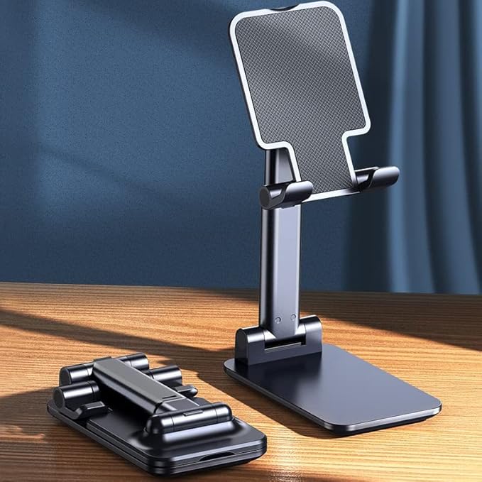 Meetuo 2 Pcs Cell Phone Stand, Adjustable Angle Height Phone Stand for Desk, Foldable Portable Phone Holder for iPhone 14/13/12/Smartphones