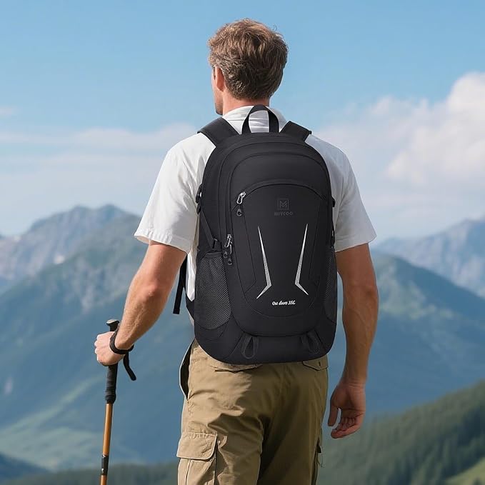 MIYCOO Backpack - Ultra Lightweight Packable Backpack for Travel Camping, Hiking Back Pack Waterproof Foldable Daypack for Men Women Charcoal Black