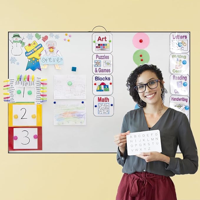 Dry Erase White Board for Wall,Large Magnetic Whiteboard, White Board for Office/Home/Kitchen/School, Aluminum Frame 23.6" X 35.4"