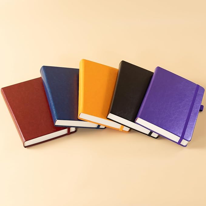 FOCUS DAY Lined Thick Journal Notebook for Writing Women Men, 320 Pages, Medium 5.7 inches x 8.4 inches, Hardcover Leather Notebook with 100 gsm Thick Paper, Burgundy