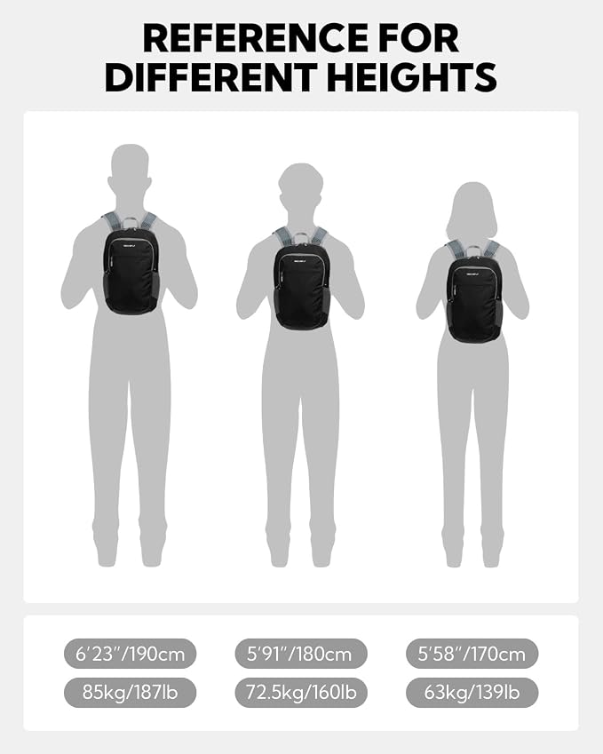 WATERFLY Small Packable Travel Backpack: 15L Lightweight Hiking Daypack | 0.59 lb,Water-Resistant Nylon,Breathable Straps,Reflective Strips,Phone Pocket,Multi-Pockets,Hiking,Cycling,Commute,Men Women