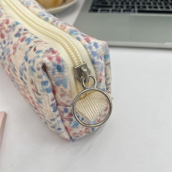 Cute Pencil Case Aesthetic Student Pencil Pouch Coin Pen Pouch Cosmetic Bag Office Stationery Organizer For Kids Teen School (S)