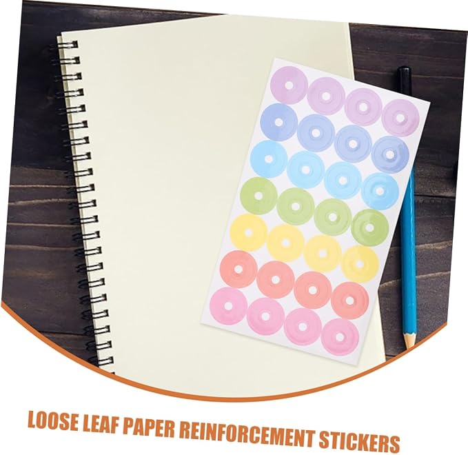 SHINEOFI 40sheet Reinforcement Stickers Self-Adhesive Labels for Loose Leaf Paper Repair Tear-Resistant Hole Protectors for School Office Home Use and Easy to Apply
