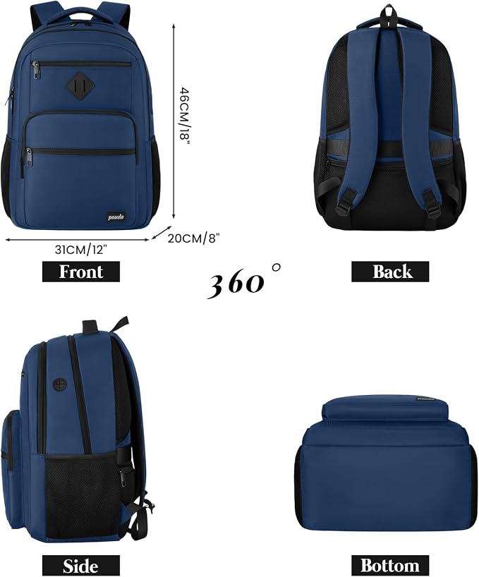 Paude Backpack Blue,School Backpack for Teens Adults Laptop Bookbag for High School College Students Back Pack for Work
