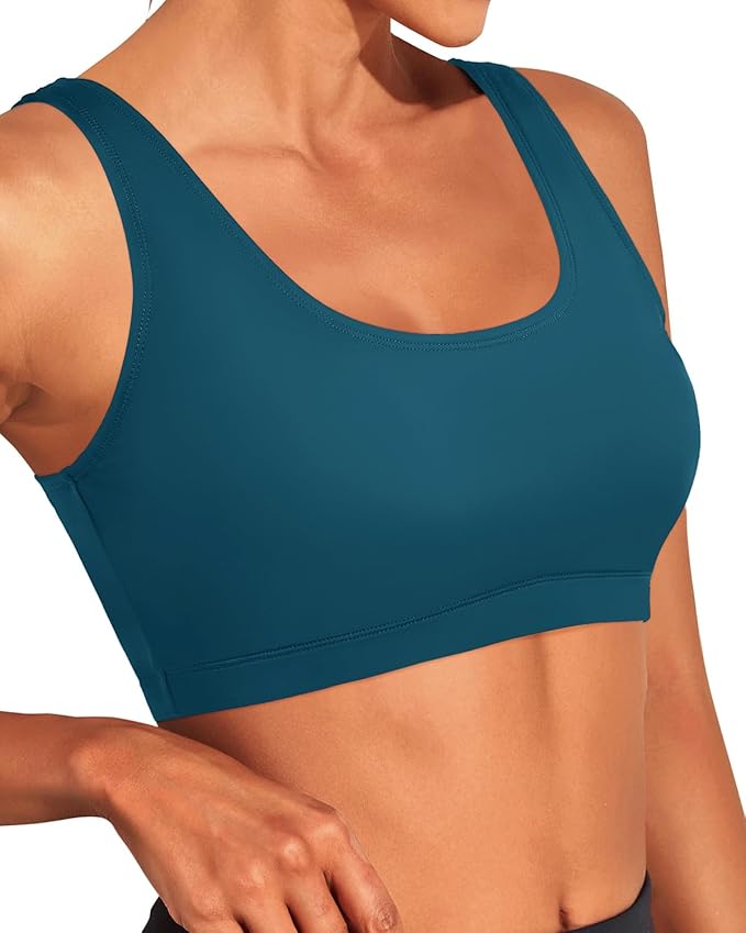 Tempt Me Women Sports Bra Bikini Top Push Up Scoop Neck Bathing Suits Top Padded Swim Crop Tops Only
