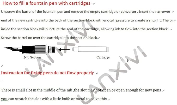 Jinhao Fountain Pen Blue Ink Cartridge International Standard 2.6mm Bore Diameter Ink Refill Set of 30 PCS