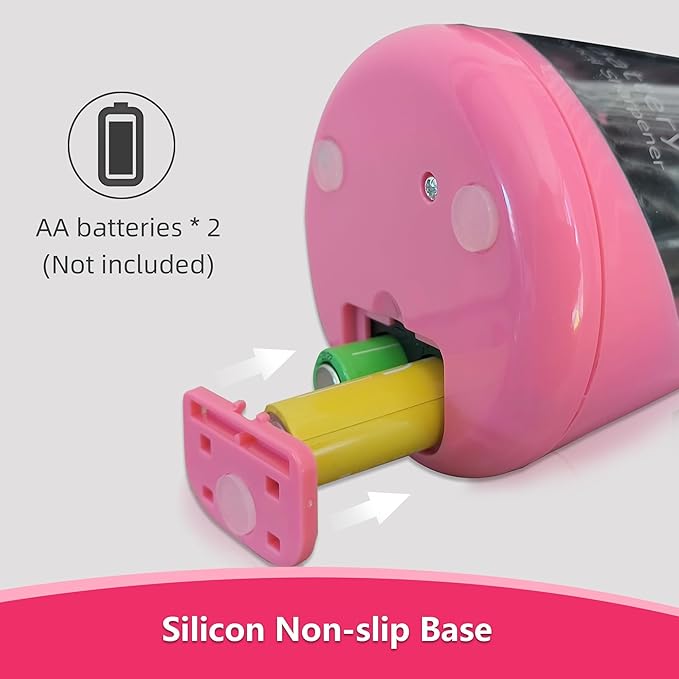 Battery Powered Electric Pencil Sharpener, Small Battery Operated Pencil Sharpeners Portable, Fast Sharpen, Suitable for 6-8mm No.2/Colored Pencils, School, Classroom, Office, Home(PS-03)