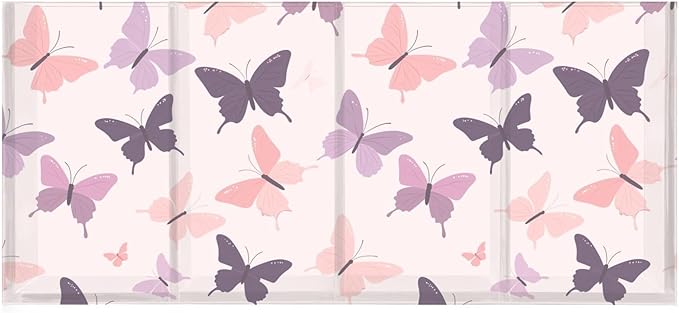 Aslsiy Butterfly (31) Pen Holder for Kids 4 Compartments Acrylic Pencil Holder Clear Makeup Brush Holder Desk Organizer Office Supplies