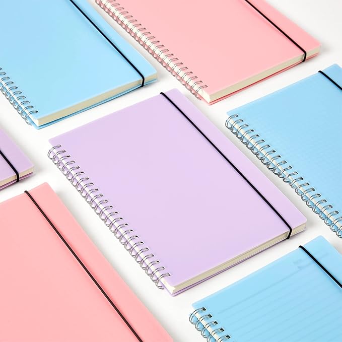 3 Pack Spiral Notebooks, Large Square Journal Notebook 8.5" x 11", 100GSM 5x5mm Square Grid, 80 Sheets/160 Pages, Grid Spiral Notebooks Journals for Writing, Sketch Book