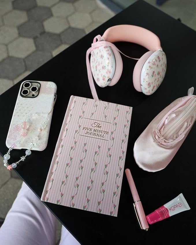 Ditsy Tulip Five Minute Journal, Daily Gratitude and Self-Reflection Diary