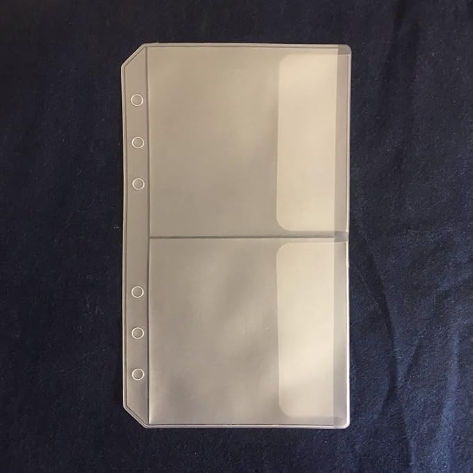 Zelten Refills/Loose Leaves for A6 Cover Ring Binder/Personal Organizer/Planner(A6 6 Holes, 2 Pockets 4 PCS)