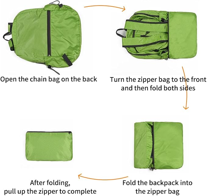 Lightweight Packable Foldable Backpack, Hiking backpack,Travel Backpack (Fluorescent Green)