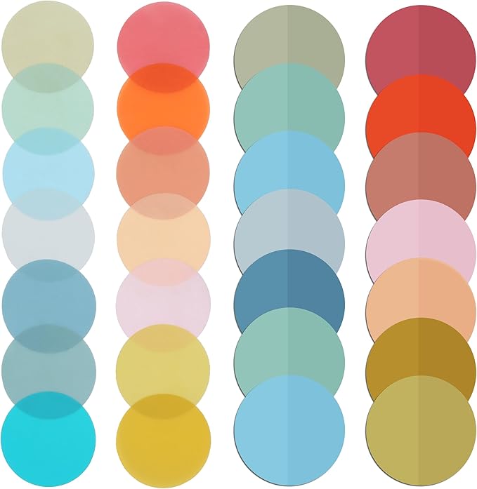 Mr. Pen- Round Transparent Sticky Notes, 1.1” Diameter, 14 Pads, 560 Sheets, Colorful, Water-Resistant See-Through Sticky Notes & Fineliner, Smooth Writing, Note Tabs for Bible Journaling, Studying