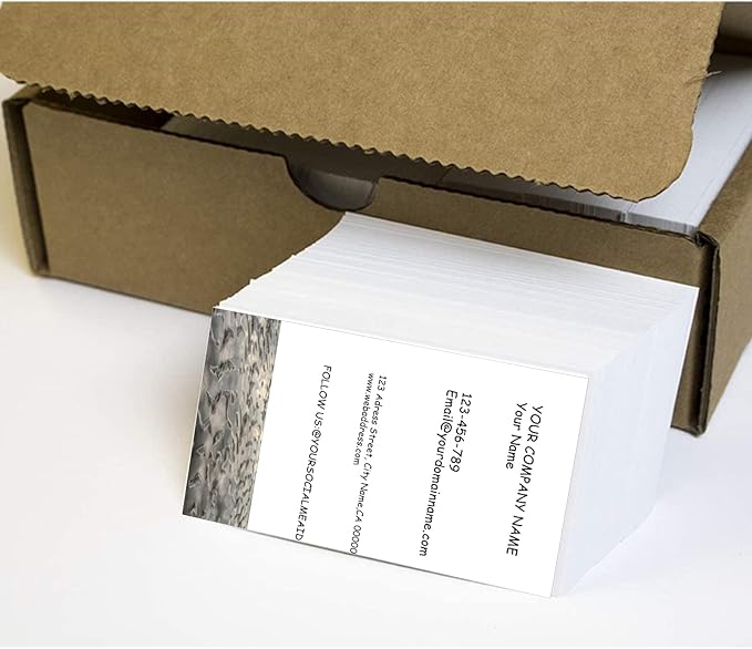 Simple Design Business Card 3.5" x 2" 200 pcs - Add Picture or Logo,Custom Premium Name Cards with Logo Two-Sided, High-end 500 pcs