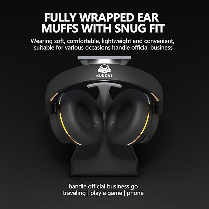 H8 BT 5.4 Over-Ear Wireless Headphones,ANC Noise Cancelling,120H Playtime,Deep Bass,High-Protein Ear Pads,Foldable 1.5m 3.5mm AUX Cable for Driving,Office,Travel,Online Class(Black)