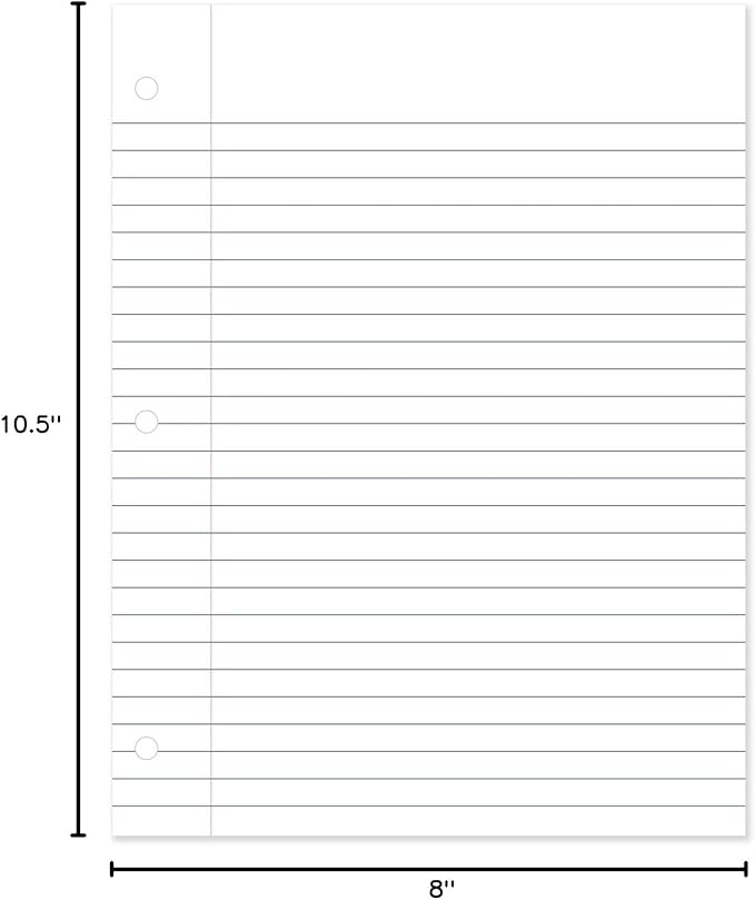 Mead Loose Leaf Paper,Wide Ruled Filler Notebook Paper,8" x 10-1/2",400 Sheets,Fits 3-Ring Binder (150036-ECM),(Pack of 4)