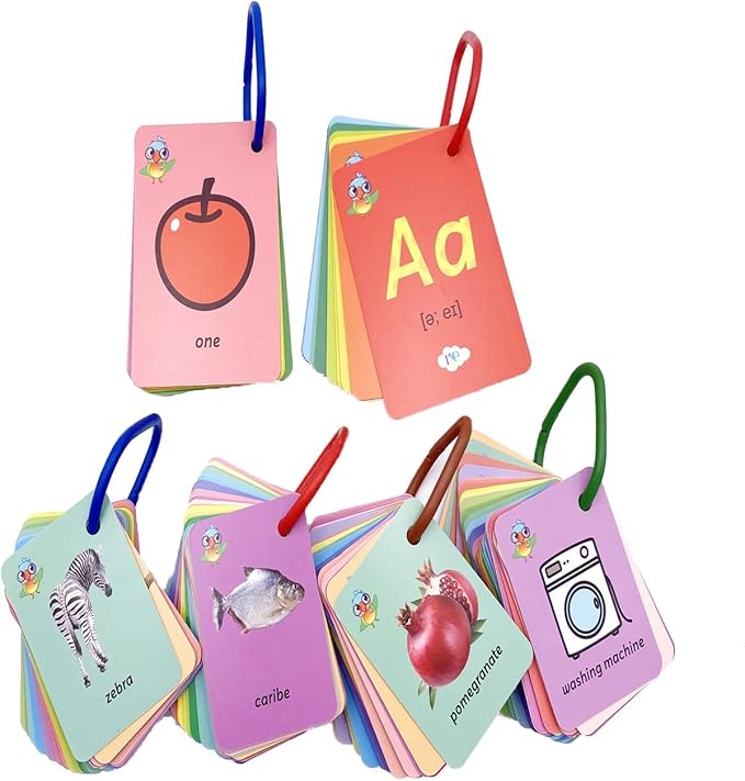 262 Pcs Preschool Toddler Flash Cards Set,Kids Flash Cards,Sight Words Cards Gifts for Kids Numbers,Land Animals,Ocean Animals,Fruit,ABC 6 in 1 Set