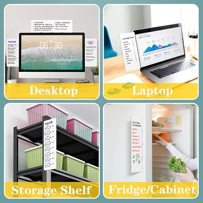 Monitor Side Magnetic Memo Board with Weekly Calendar, Dry Erase to-Do List Planner, Multi-Use Computer Screen Notepad for Office, Home, School (11.42” x 3.54”)