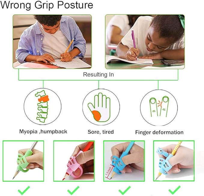 Pencil Grips for Kids Handwriting, Toddler Pencil Grip, Pen Grips Trainer for Beginners Preschoolers Kindergarten Children(4 PCS)