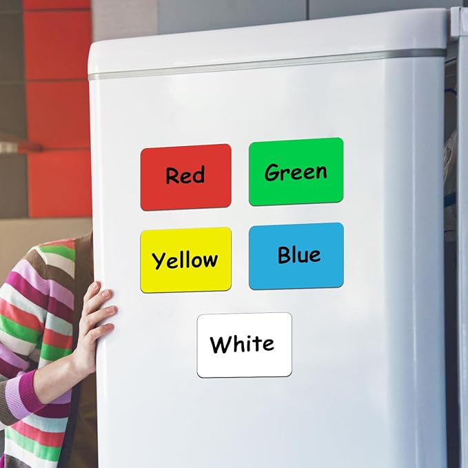 3.5x2.25 Magnetic Name Tags (Pack of 40),Write On Magnets,Teacher Must Have for Classroom,Supplies Office&Cabinet&whiteboard&Fridge&Locker (Red)