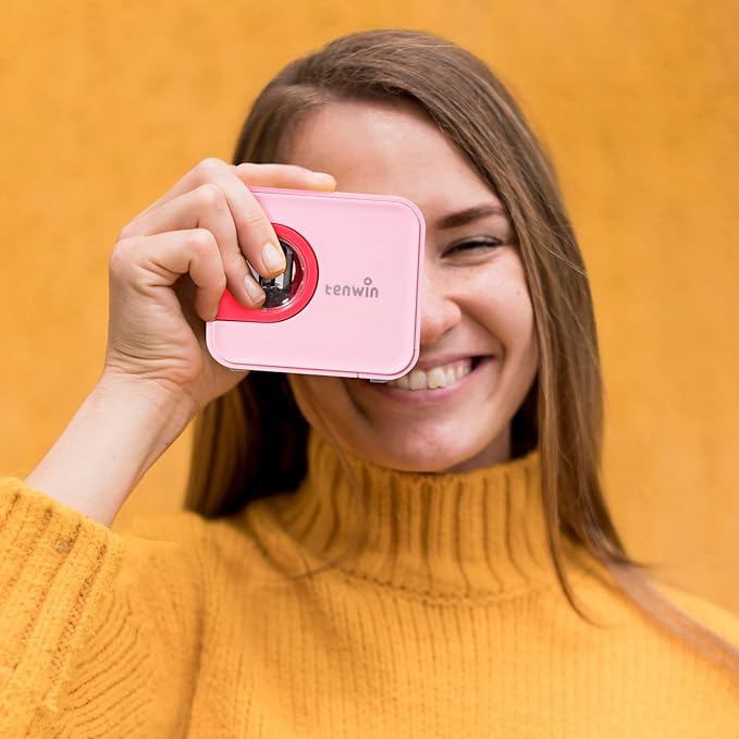 tenwin Portable Electric Pencil Sharpener, Pencil Sharpeners Battery Operated, Tungsten Steel Blade to Fast Sharpen, Kids Pocket Sharpener, Fit to 6-8mm No.2/Colored Pencils, School/Office/Home (Pink)