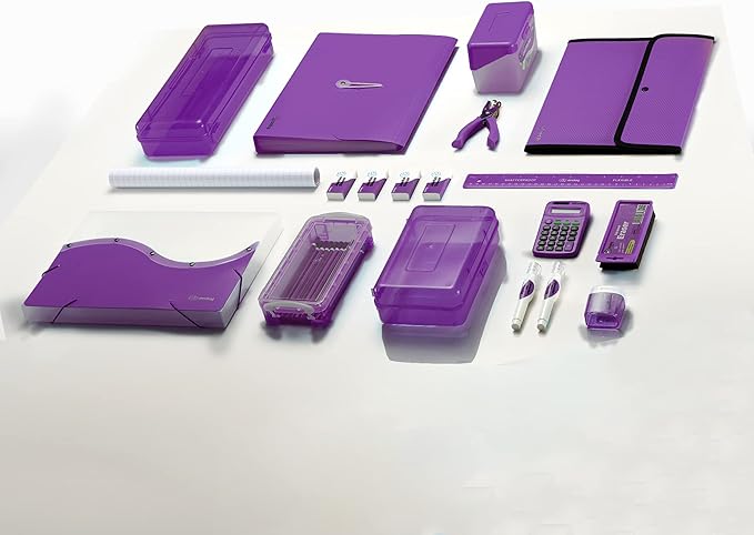 Enday Index Card Box Purple 3x5 Index Card Holder, Index Card Organizer, Flash Card Holder, Holds 250 Cards. (36 PC)