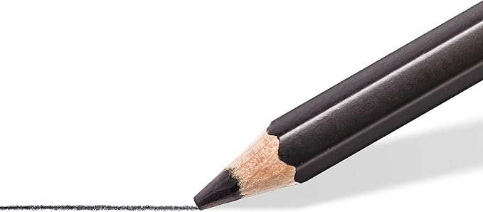 STAEDTLER Mars Lumograph Black Drawing Pencils Set: 6 Pack – Carbon Blend for Deep Black Tones, Professional Artists Pencils, 8B–HB Grades, Storage Tin, For Sketching, Shading & Fine Art Drawing