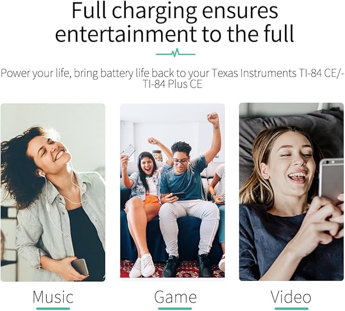 TI-84 Plus CE Battery for Texas Instruments,𝗨𝗽𝗴𝗿𝗮𝗱𝗲𝗱 High Capacity 0 Cycle,P11P35-11-N01 Battery,Part No 3.7L1200SPB 3.7V TI-Nspire CX II TI-Nspire CX II CAS