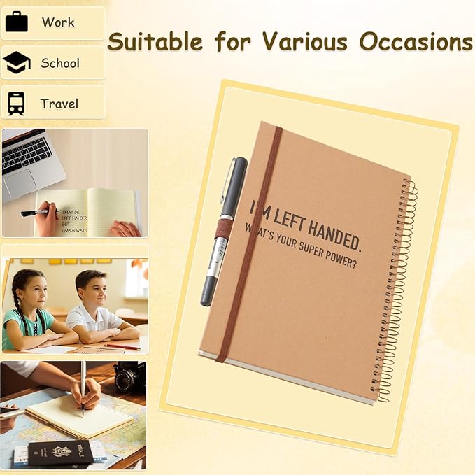 Urby Left Handed Notebooks College Ruled, 160 Pages 1 Subject, Hard Cover, Size 8.5" X 5.7", Ideal Gifts For Left Handed People. (Premium Paper 1 Pack)