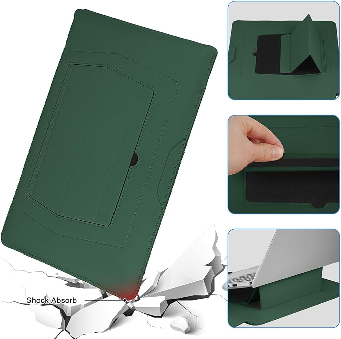 HoYiXi 13.6'' Laptop Sleeve Case Leather Bag with Stand Compatible with MacBook Pro 14/MacBook Air 13(M1 M2)/ASUS Vivobook 14/Dell XPS 13/ASUS Acer Matebook 13 14'' Laptop case,