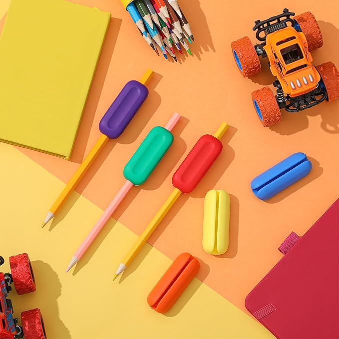 6-Pack Pencil Weights for Kids, Adults & Special Needs, 1 Oz Silicone Handwriting Aid – Improves Penmanship for Autism, Adhd, Tremors, Dyspraxia & Fine Motor Skill