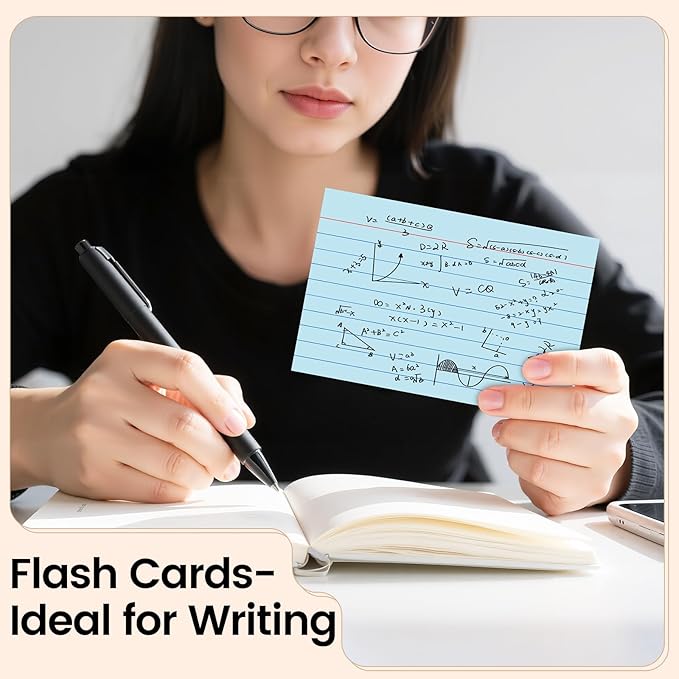 Index Cards 4x6, 200 Sheets, Ruled Color Flash Cards for Effective Studying and Note-Taking, Premium Note Cards, Essential School Supplies for College & Office, Home Organization & Study Supplies