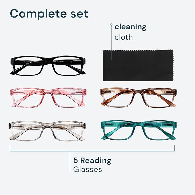 Gaoye 2.75 Professional Reading Glasses for All Day - Computer Readers with Blue Light Protection - Value Pack