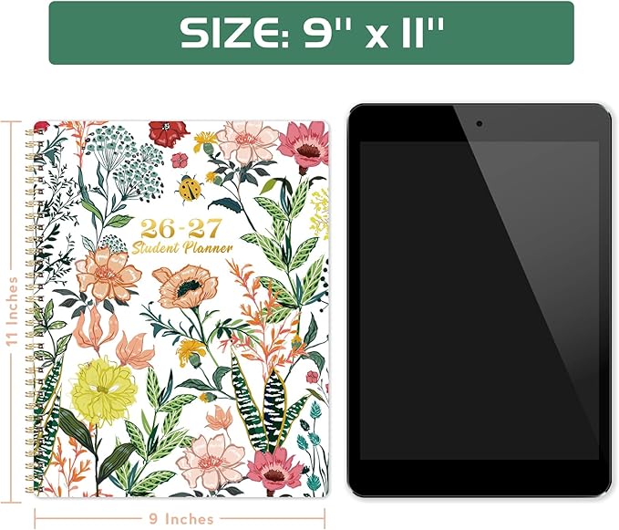Student Planner 2026-2027 - School Planner 2026-2027, Jul. 2026 - Jun. 2027, 9'' x 11'', Weekly Lesson Planner, Academic Planner with Stickers, Week's Goals, Tabs, Twin-wire Binding and 3-Hole Punched