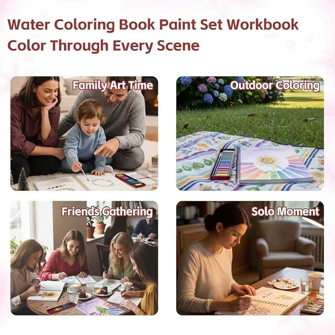 Watercolor Workbooks, Beginner Watercolor Painting Kit – Perfect for Gifting to Spark Creativity & Joy for Adults (Seaside-Without Palette)