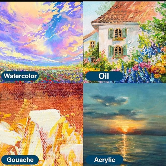Paint Brushes Set, 10 PCS Professional Artist Painting Brushes Kit for Acrylic Watercolor Oil Gouache Painting - for Beginners or Artists (Brown)