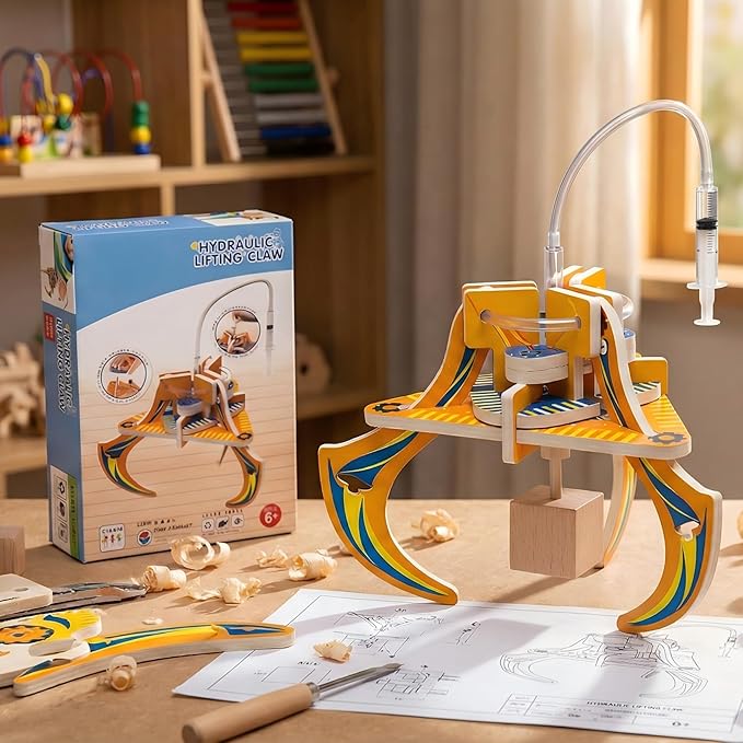 STEM Hydraulic Claw Model Science Kit, Educational Engineering Mechanics Toy for Kids, Teach Hydraulic Transmission Principle