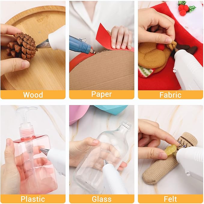 Brown Hot Glue Stick, 24 PCS 0.43" Dia x 8" Long Fbric Glue Sticks for Craft, Adhesive Hot Melt Gluing Sticks for Crafting, Woodworking, Decoration, Bonding Repair, Wax Sealing
