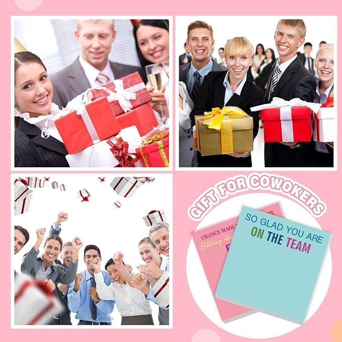 Yinder 24 Pcs Inspirational Sticky Notes Cute Motivational Sticky Notes Pad End of Year Employee Appreciation Gifts Bulk for Teacher Nurse Coworkers Office Supplies 3 x 3'' (Thank You,Bright)