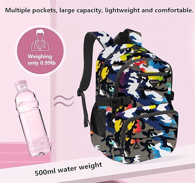 Casual Lightweight Backpacks for Boys & Girls, School Bookbags, 15 "Laptop Backpack, Travel Bag (212-mchua)