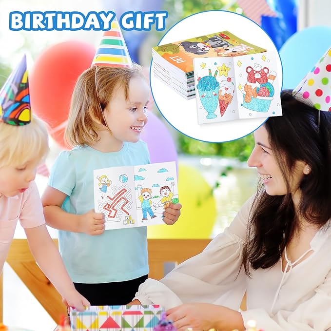BenLouis Coloring Books Party Favors Bulk Mini Coloring Books for Kids Ages 4-8-12 Small Activity Books For Birthday Party Gifts Goodie Bags Stuffers Classroom Travel Activity(24pcs Assorted)