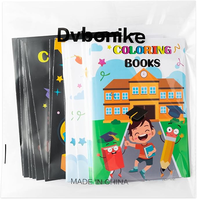 Dvbonike 24Pcs Kindergarten Graduation Coloring Books - Congrats Grad DIY Color-in Pages with Animals Cartoon Characters Drawing Party Favors Gift Home School Classroom Artwork Supplies