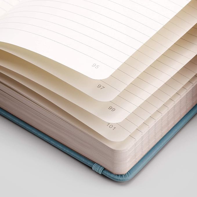 EMSHOI Lined Journal Notebook, 256 Numbered Pages, A5 Size (5.7'' x 8.3'')